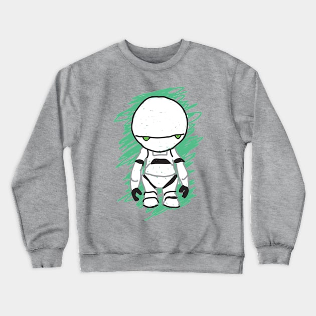 MARVIN THE PARANOID ANDROID Crewneck Sweatshirt by  Iain the human